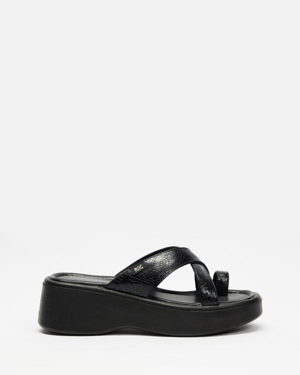 ROC Boots Australia - Samba Sandals - Sandals (Black Snake) Samba Sandals