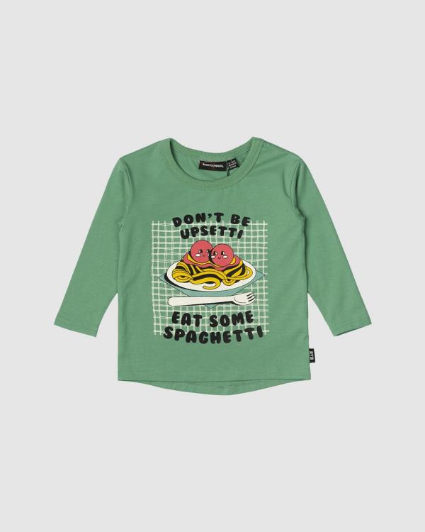 Rock Your Baby - Eat Some Spaghetti T Shirt   Babies - T-Shirts & Singlets (Green) Eat Some Spaghetti T-Shirt - Babies