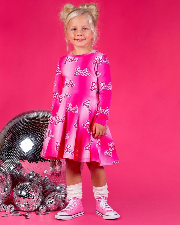 Rock Your Kid - Barbie Icon Waisted Dress   ICONIC EXCLUSIVE   Kids - Printed Dresses (Hot Pink) Barbie Icon Waisted Dress - ICONIC EXCLUSIVE - Kids