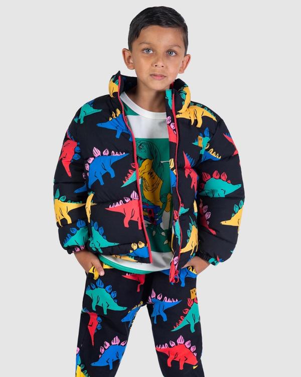 Rock Your Kid - Dino Time Puffer Jacket   Kids - Coats & Jackets (Black) Dino Time Puffer Jacket - Kids
