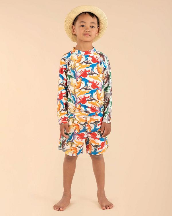 Rock Your Kid - Dino Toys Boardshorts   Kids - Swimwear (Multi) Dino Toys Boardshorts - Kids