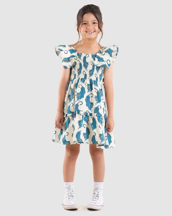 Rock Your Kid - Go Tiger Shirred Dress   Kids - Printed Dresses (Multi) Go Tiger Shirred Dress - Kids
