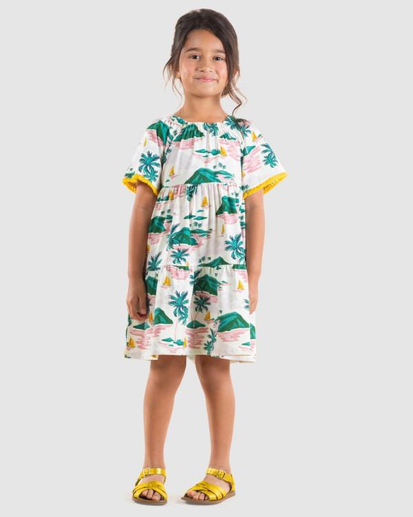 Rock Your Kid - Island Hopping Dress   Kids - Printed Dresses (Multi) Island Hopping Dress - Kids