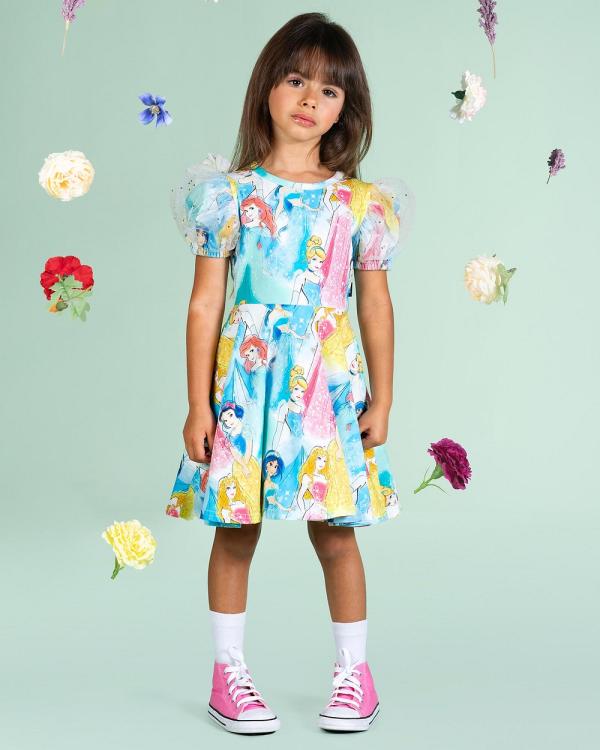 Rock Your Kid - Princess Swoosh Waisted Dress   ICONIC EXCLUSIVE   Kids - Printed Dresses (Multi) Princess Swoosh Waisted Dress - ICONIC EXCLUSIVE - Kids