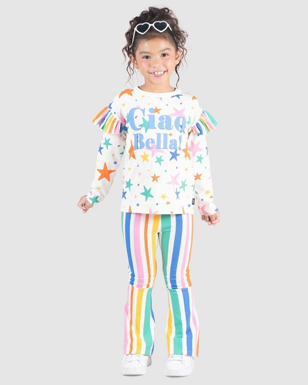 Rock Your Kid - Rainbow Stripes High Waisted Flares   Kids - Pants (Stripes) Rainbow Stripes High Waisted Flares - Kids