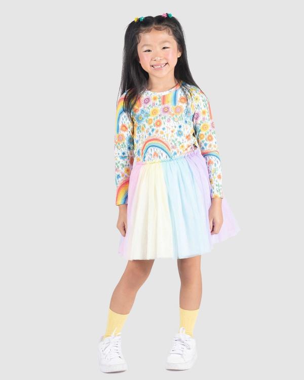 Rock Your Kid - Rainbows & Flowers Circus Dress   Kids - Dresses (Cream) Rainbows & Flowers Circus Dress - Kids