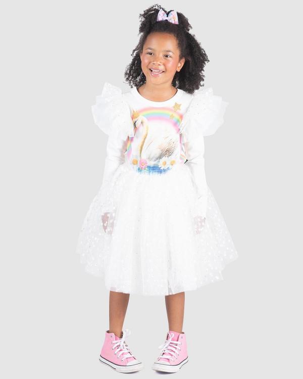 Rock Your Kid - Swan Lake Circus Dress   Kids - Printed Dresses (Cream) Swan Lake Circus Dress - Kids