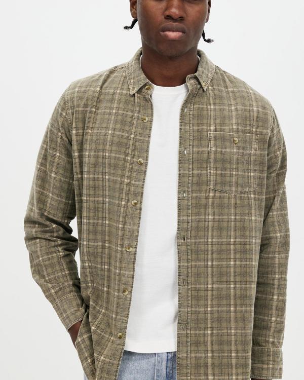 Rolla's - Army Check Cord Shirt - Shirts & Polos (Faded Army) Army Check Cord Shirt