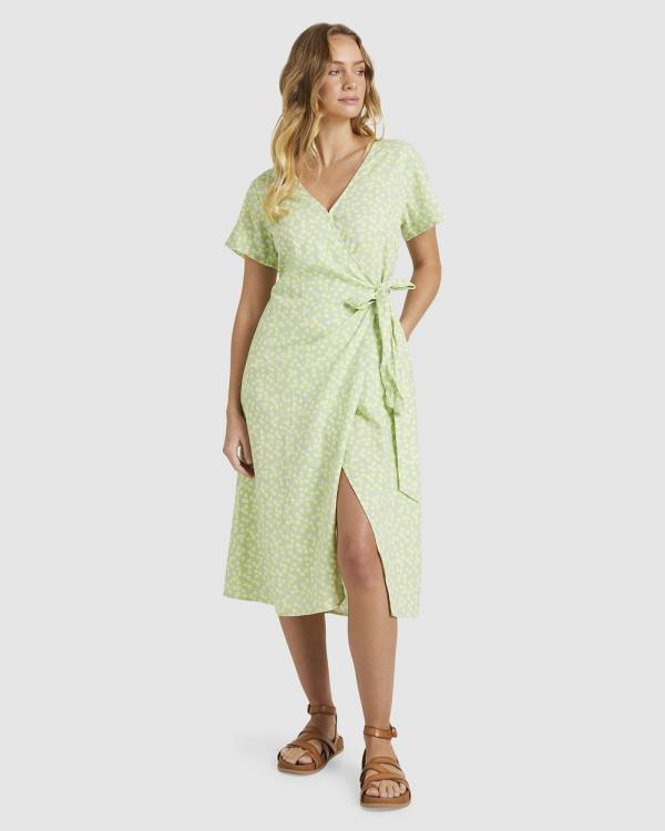 Roxy - Indigo Sand   Midi Dress For Women - Dresses (QUIET GREEN FLORAL DELIGHT S) Indigo Sand   Midi Dress For Women