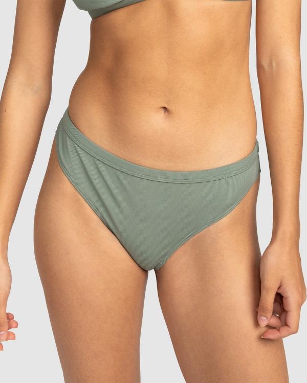 Roxy - Roxy Pro The Snap Turn   Cheeky Bikini Bottoms For Women - Bikini Bottoms (AGAVE GREEN) Roxy Pro The Snap Turn   Cheeky Bikini Bottoms For Women