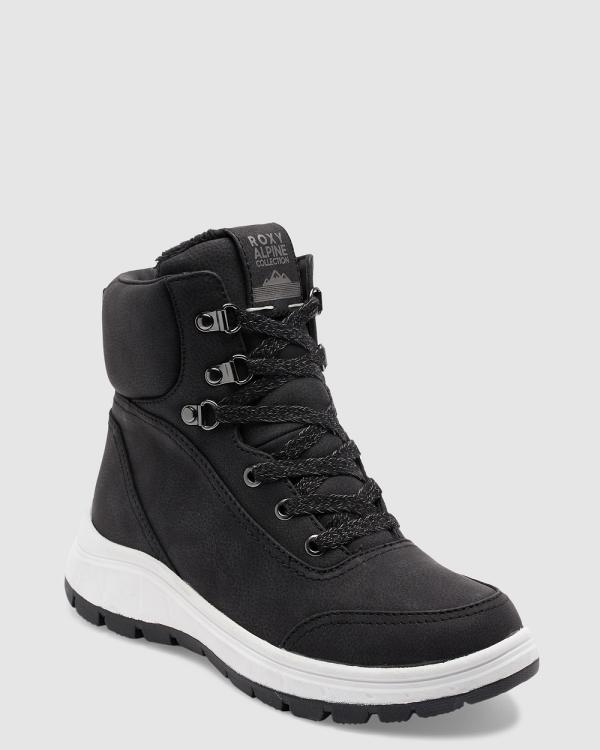 Roxy - Womens Karmel Lace Up Boots - Performance Shoes (BLACK) Womens Karmel Lace Up Boots