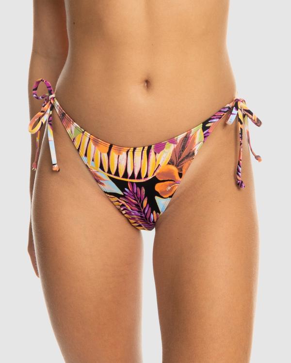 Roxy - Womens Printed Beach Classics Cheeky Bikini Bottoms - Bikini Bottoms (ANTHRACITE HOT TROPICS SWIM AX) Womens Printed Beach Classics Cheeky Bikini Bottoms