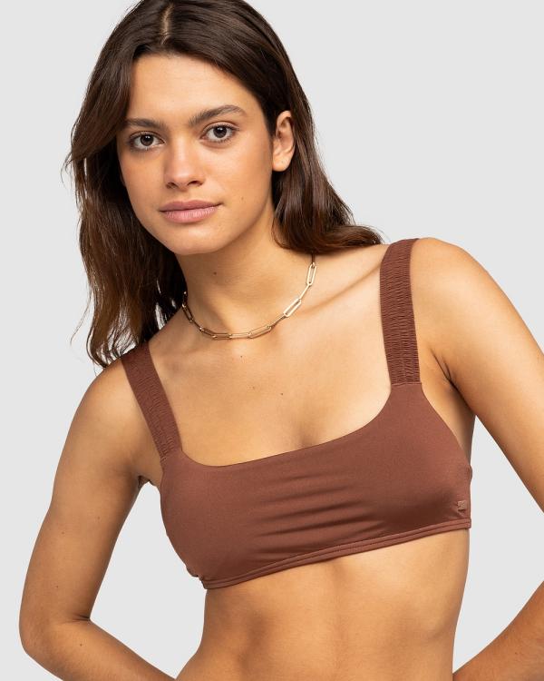 Roxy - Womens Silky Island Bralette Bikini Top - Bikini Tops (ROOT BEER) Womens Silky Island Bralette Bikini Top