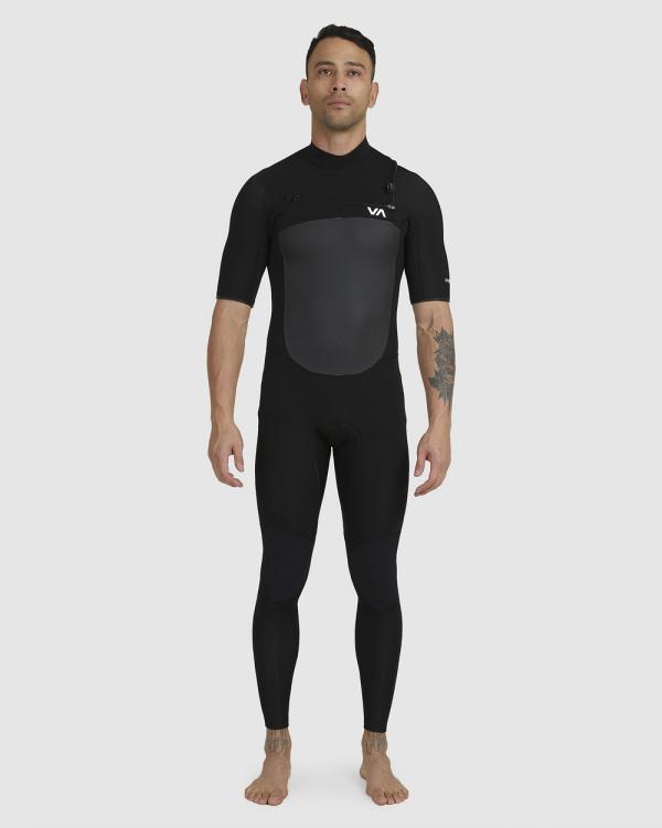 RVCA - 2 2 Balance Chest Zip Short Sleeve Fullsuit - Wetsuits (BLACK) 2-2 Balance Chest Zip Short Sleeve Fullsuit