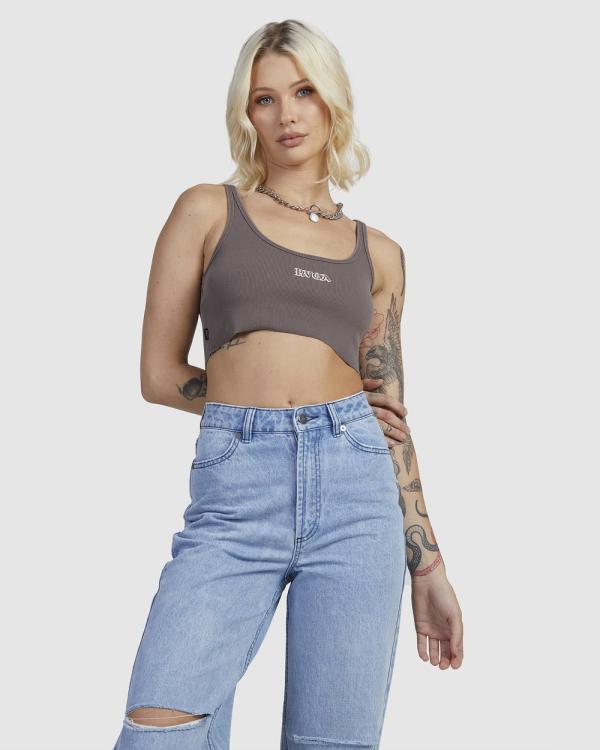 RVCA - Old Rvca Cropped   Vest For Women - Cropped tops (IRON) Old Rvca Cropped   Vest For Women