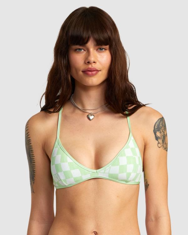 RVCA - Peace Yang   Cross Back Bikini Top For Women - Swimwear (GLOW) Peace Yang   Cross Back Bikini Top For Women