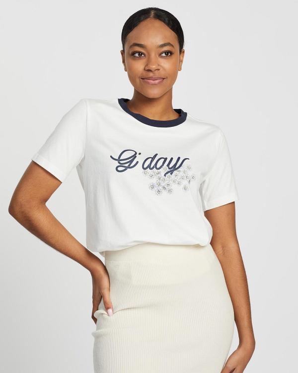 Ryder - G'day Daisy Tee - T-Shirts & Singlets (White) G'day Daisy Tee