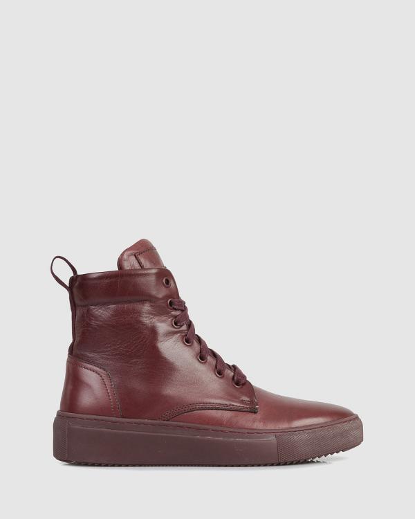 S by Sempre Di - Audrey High Top sneakers - Lifestyle Sneakers (BURGUNDY-630) Audrey High Top sneakers