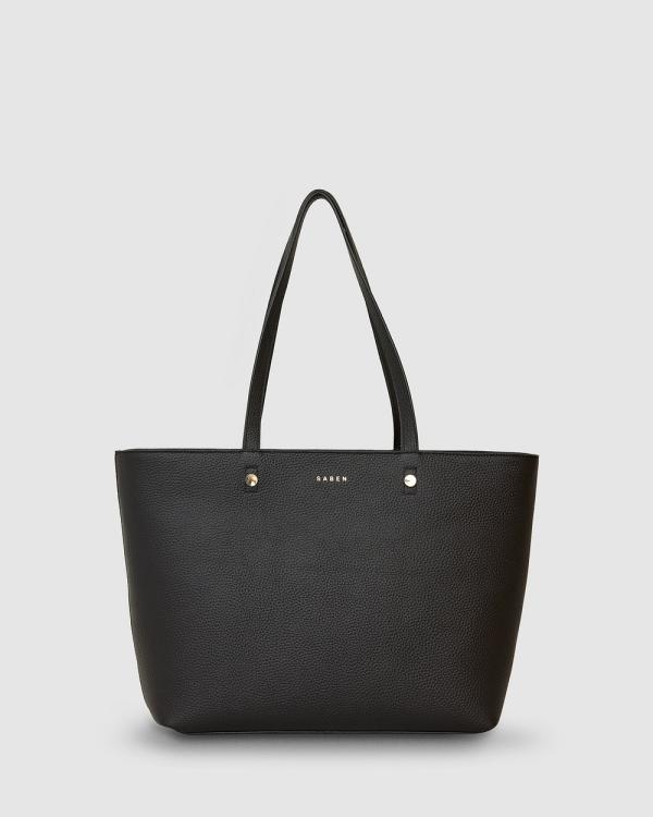Saben - Tilbury Leather Tote - Handbags (Black + Pink Chain Print) Tilbury Leather Tote