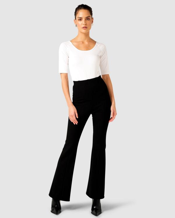 SACHA DRAKE - Slim Line Flare Pant - Pants (Black) Slim Line Flare Pant