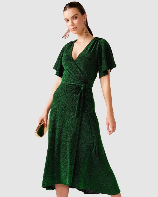 SACHA DRAKE - Stargaze Wrap Midi - Dresses (Green) Stargaze Wrap Midi