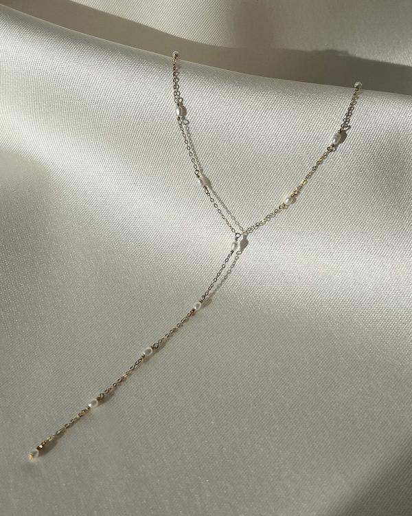 SAINT VALENTINE - Marais Pearl Lariat Necklace   Gold - Jewellery (Gold) Marais Pearl Lariat Necklace - Gold