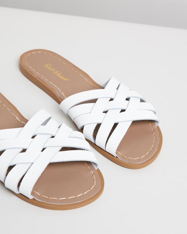 Saltwater Sandals - Womens Retro Slides - Sandals (White) Womens Retro Slides