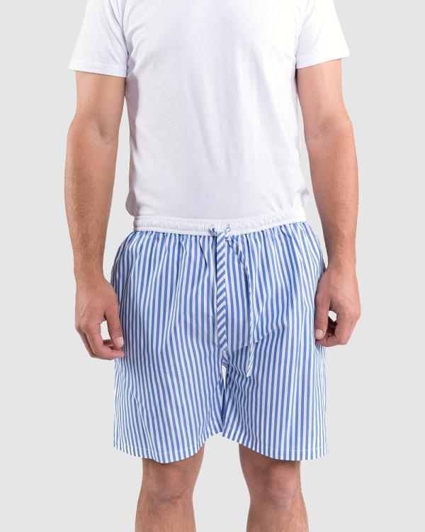 Sant And Abel - Classic Braddock Sleep Shorts - Sleepwear (Blue) Classic Braddock Sleep Shorts