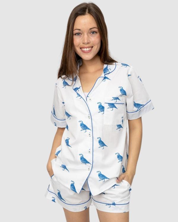 Sant And Abel - Women's Nathan Turner Quail Short PJ Set - Sleepwear (Blue) Women's Nathan Turner Quail Short PJ Set