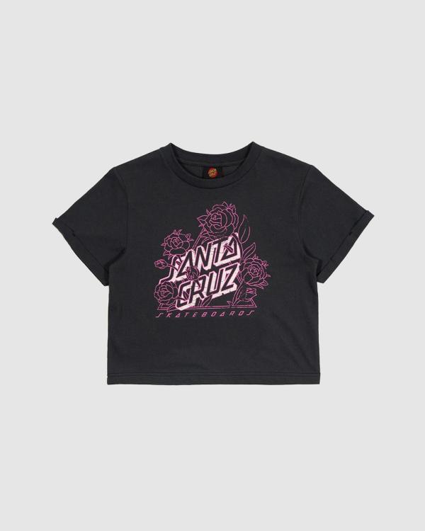 Santa Cruz - Botanic Not A Dot Front Tee   Teens - T-Shirts & Singlets (Washed Black) Botanic Not A Dot Front Tee - Teens