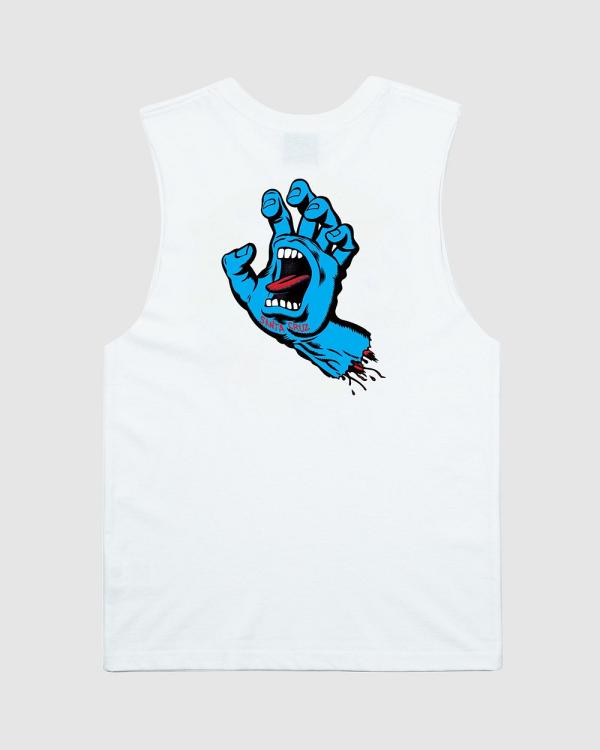 Santa Cruz - Opus Screaming Hand Muscle   Teens - T-Shirts & Singlets (White) Opus Screaming Hand Muscle - Teens