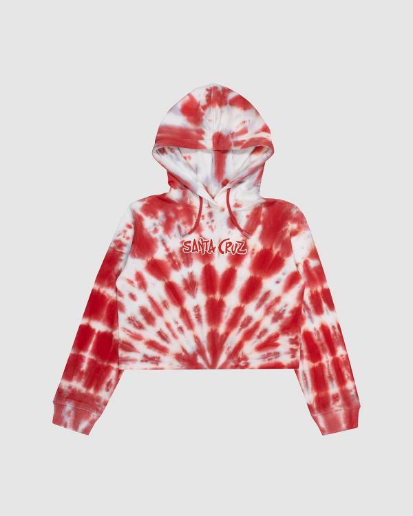 Santa Cruz - Tropic Strip Front Hoodie   Teens - Hoodies (Rose Tie Dye) Tropic Strip Front Hoodie - Teens