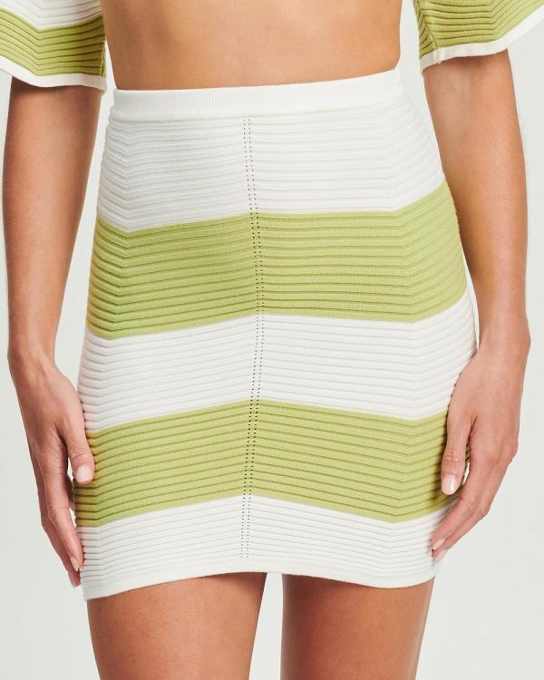 Savel - Hardy Knit Mini Skirt - Skirts (Lime Chevron) Hardy Knit Mini Skirt
