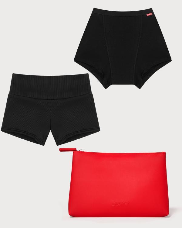 Scarlet - Scarlet Period Short and Sweet Swim Set - Wellness (Black) Scarlet Period Short and Sweet Swim Set