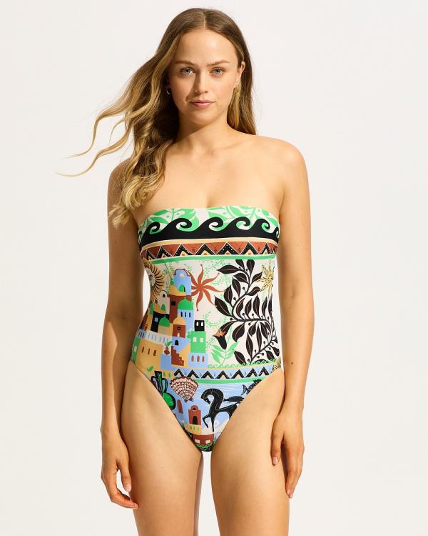 Seafolly - Atlantis DD Bandeau One Piece - One-Piece / Swimsuit (Ecru) Atlantis DD Bandeau One Piece