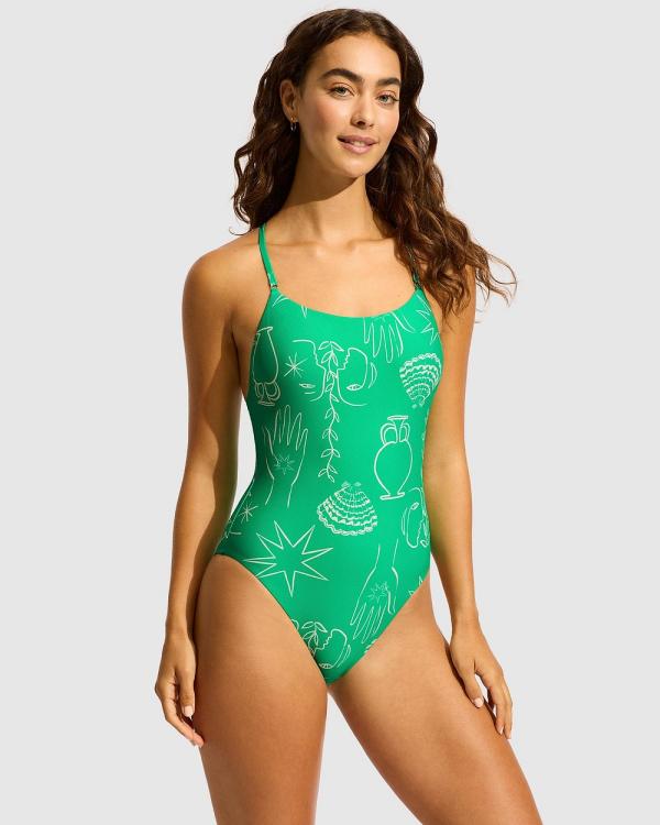 Seafolly - Atlantis Swimsuit - One-Piece / Swimsuit (Jade) Atlantis Swimsuit