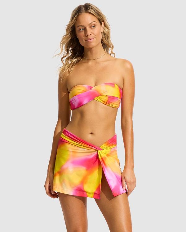 Seafolly - Colour Crush Twist Front Skirt - Swimwear (Fuchsia Rose) Colour Crush Twist Front Skirt