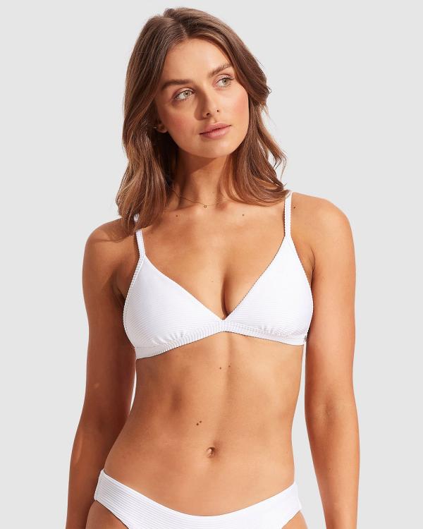 Seafolly - Fixed Tri Bra - Bikini Tops (White) Fixed Tri Bra
