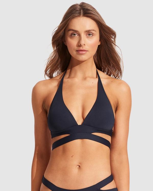 Seafolly - Seafolly Collective Halter Bra - Bikini Set (True Navy) Seafolly Collective Halter Bra