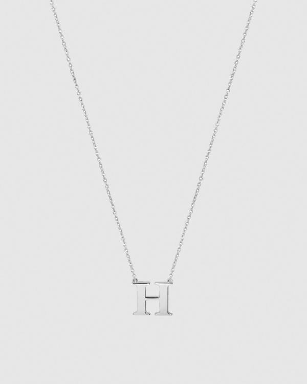 Secret Sisterhood - Initial H Letter Necklace - Jewellery (Silver) Initial H Letter Necklace