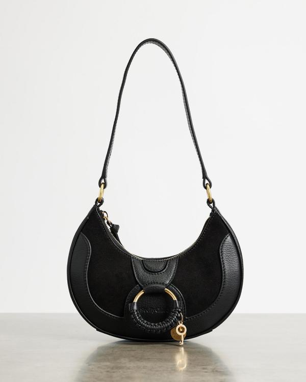 See By Chloé - Hana Half Moon Shoulder Bag - Handbags (Black) Hana Half-Moon Shoulder Bag