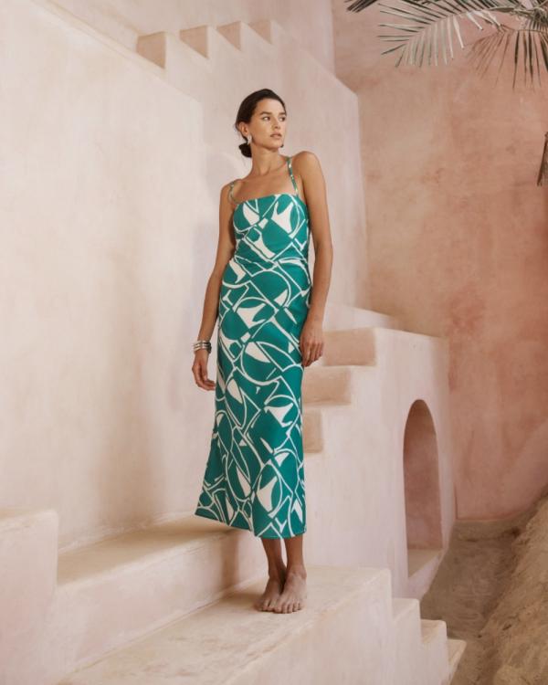 Seven Wonders - Giani Midi Dress - Printed Dresses (Green) Giani Midi Dress