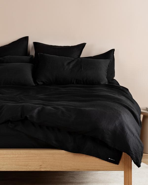 Sheet Society - Eve Linen Quilt Cover Set - Home (Black) Eve Linen Quilt Cover Set