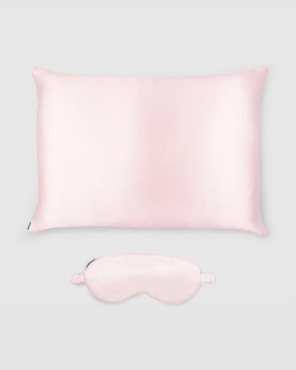 Shhh Silk - Silk Eye Mask and Pillowcase - Sleep (Pink) Silk Eye Mask and Pillowcase