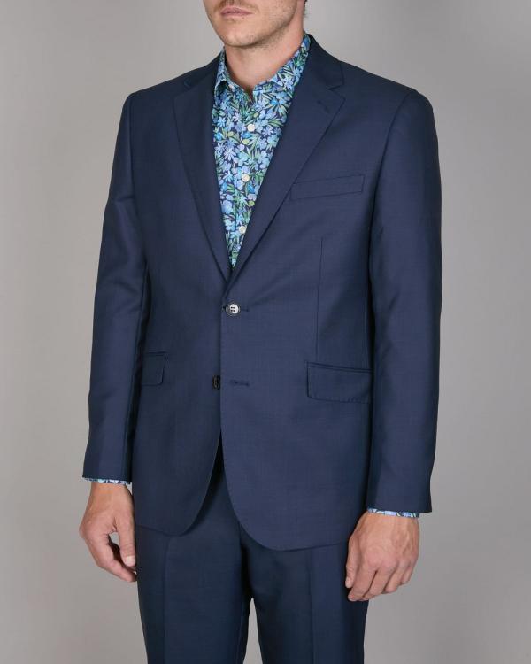 Simon Carter - Tonal Check Suit Jacket - Suits & Blazers (NAVY) Tonal Check Suit Jacket