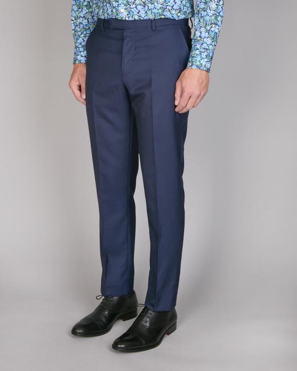 Simon Carter - Tonal Check Suit Trousers - Suits & Blazers (NAVY) Tonal Check Suit Trousers