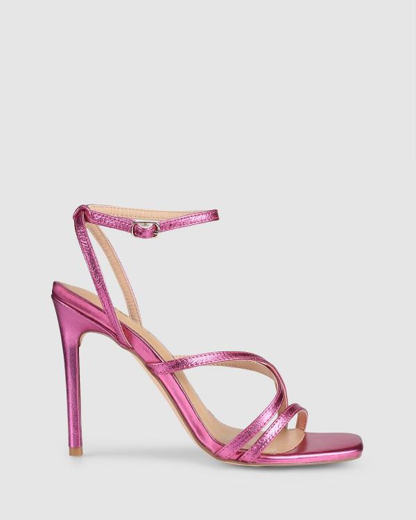 Siren - Dagger Stiletto Heels - Sandals (Hot Pink Metallic) Dagger Stiletto Heels