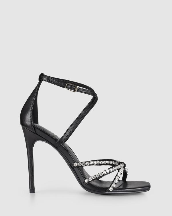 Siren - Dannie Stiletto Heels - Sandals (Black Leather) Dannie Stiletto Heels