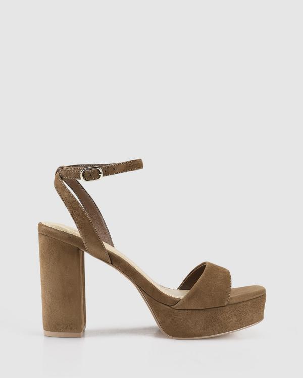 Siren - Orion Platform Heels - Sandals (Coffee Suede) Orion Platform Heels