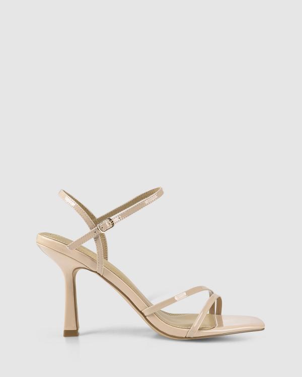 Siren - Speck Strappy Heels - Sandals (Nude Patent Leather) Speck Strappy Heels